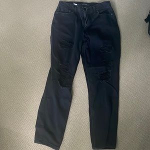 Aeropostale black ripped mom jeans